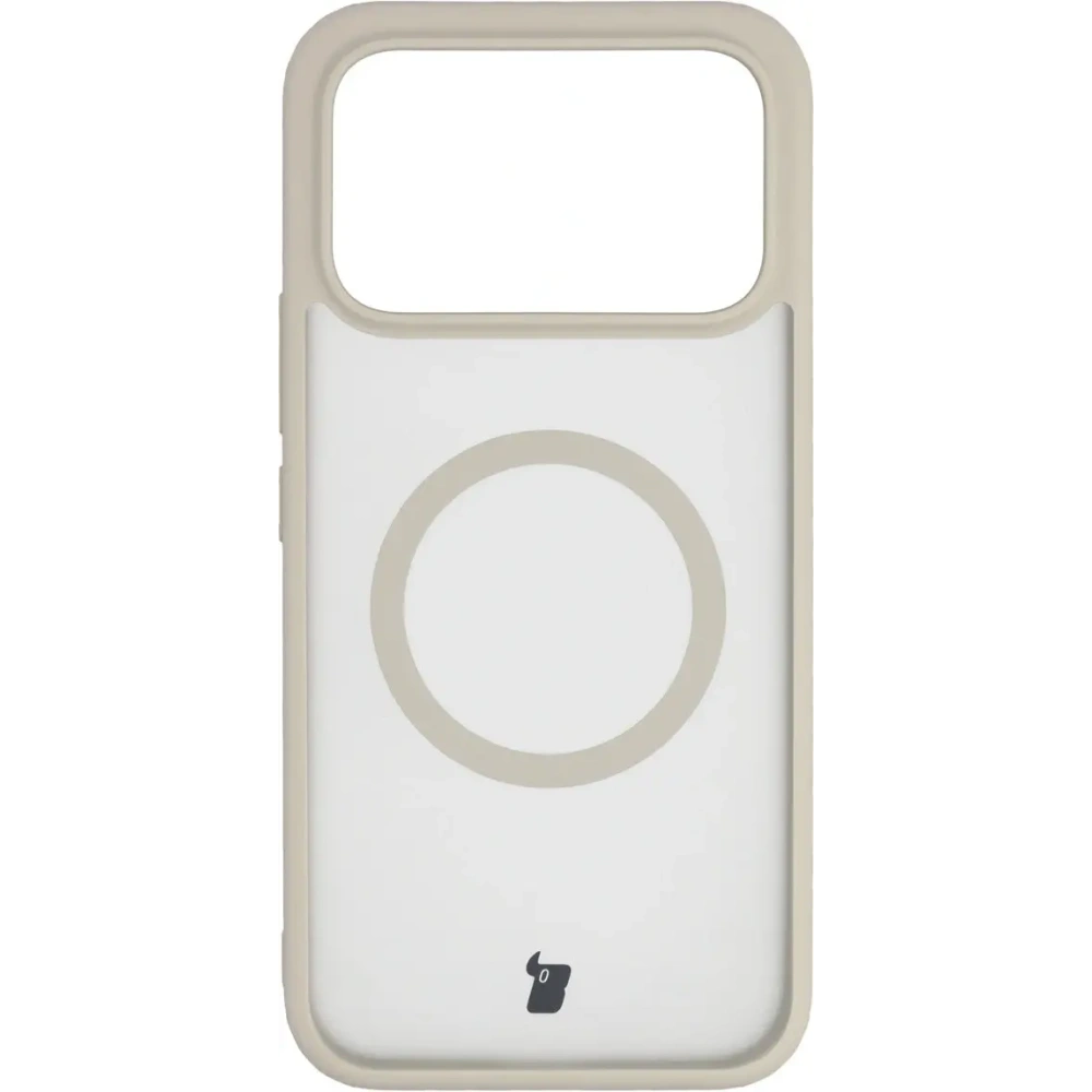 Etui z pierścieniem magnetycznym Bizon Case MatteO do Xiaomi POCO F8 Ultra przydymione-beżowe